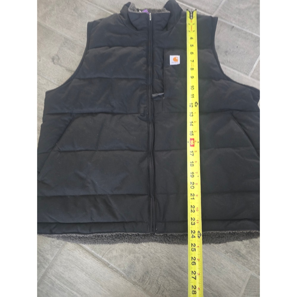 Carhartt Montana Womens Reversible Quilted Sherpa Fleece Vest Black Large - Picture 2 of 8